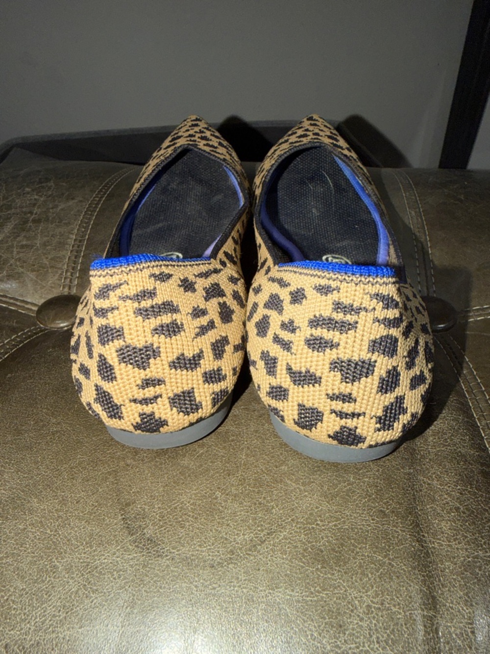 Rothy's Leopard Print Pointed Flats in Tan and Black - Picture 4 of 7